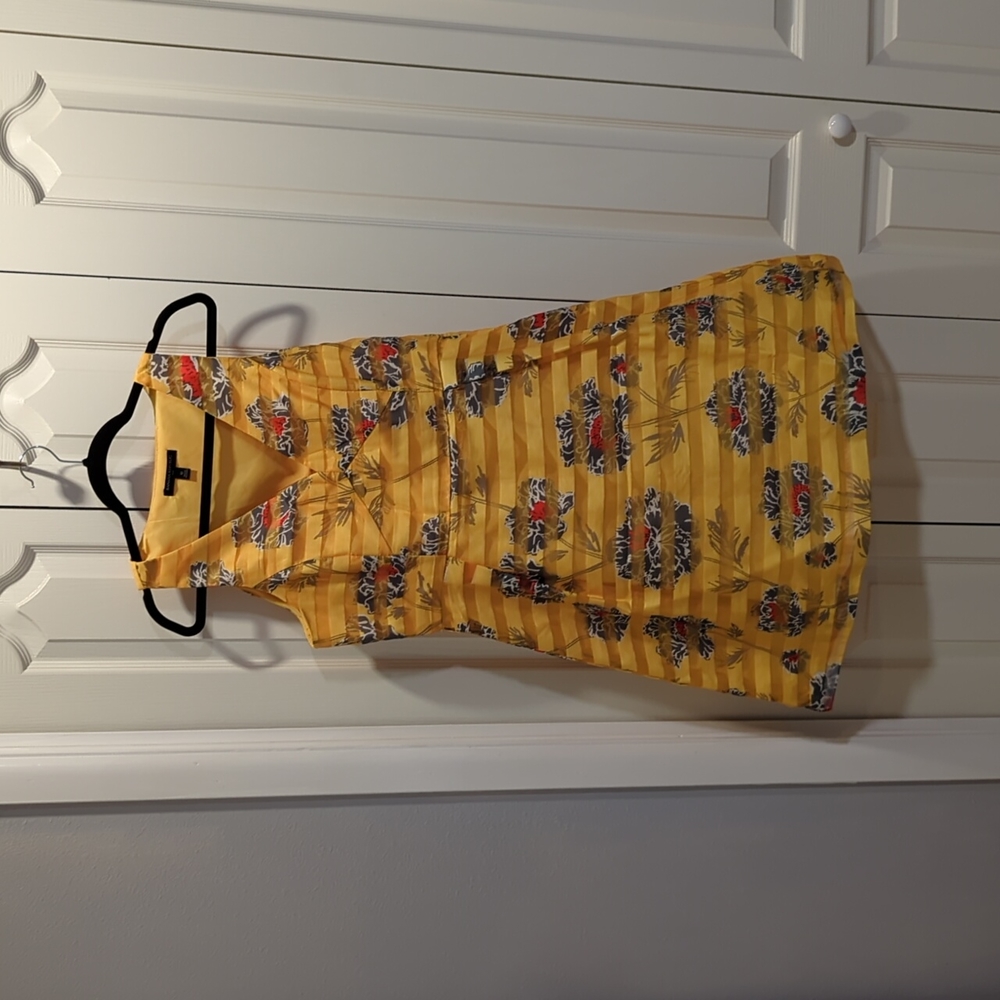 Banana Republic Fit & Flare Floral Yellow Dress